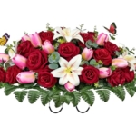 Product: SUHOOKOO Artificial Cemetery Flowers - Headstone Flower Saddle
