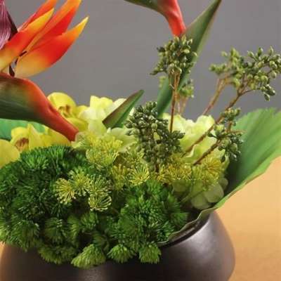 Silky Flower Store Artificial Bird of Paradise Flowers in Pot, Real Touch Faux Plant, Green, Home Decor 42cm 8 8 Product: Artificial Bird of Paradise Flowers in Pot Modern Real Touch Flower Arrangement Faux Plants for Home Decor Indoor Table Centerpiece (Green)