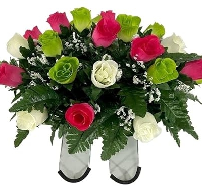 Product: Exotic Dried Flower Bouquet Bright and Full Small Flowers, Artificial Cemetery Flowers, Suitable for Tombstones and Grave Decorations