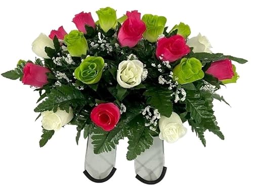 Product: Exotic Dried Flower Bouquet Bright and Full Small Flowers, Artificial Cemetery Flowers, Suitable for Tombstones and Grave Decorations