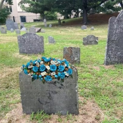 Product: Jucgghk Vivid and Realistic Floral Art 36”Blue Artificial Saddle Flowers, Beautiful Artificial Spring Saddle Flowers for Cemetery Grave Tombstone Decorations