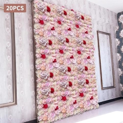 Silky Flower Store Artificial Flower Wall Panels, Silk Floral Backdrop, DIY Wedding Decor, 40x60cm 12 12 Product: Flower Wall Panels 20PCs Flower Wall Panel 40x60cm Artificial Floral Backdrop Silk Fabric Panels DIY Decoration