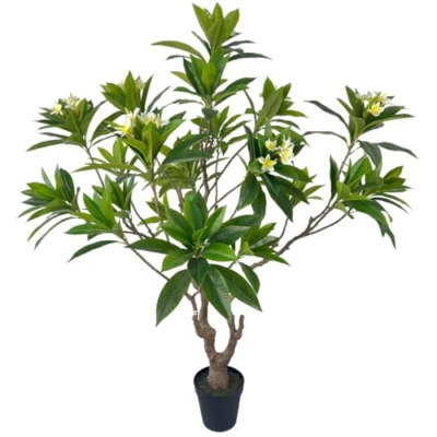 Product: Artificial PlumeriaTree with White Flowers, 7 ft Tall, Potted Plumeria Plant for Indoor Office Living Room Bedroom Garden