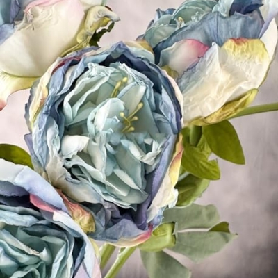 Product: 8 Heads 32" Blue Peony Bouquet, Realistic Artificial Flowers Centerpiece for Home Wedding Table Decoration(NO VASE) for Wedding/Home Decoration