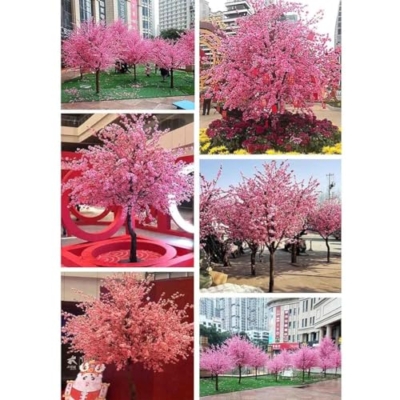 Product: Handmade Light Pink Cherry Tree, Artificial Cherry Blossom Tree, with Blossom Branches, for Indoor and Outdoor Decoration Exhibition Layout Shopping Wedding Party,001,1.8x1.5m/5.9x4.9ft