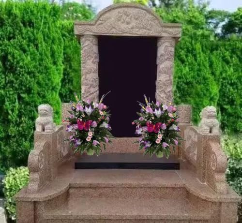 Product: Jucgghk Vivid and Realistic Floral Art Butterfly Lily Cemetery Flowers,Cemetery Vase Arrangement for Cemetery Headstones Gravesites