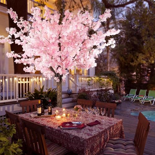 Product: Artificial Cherry Blossom Flowers Simulated Blossom Tree, Handmade Silk Flower Decoration, for Indoor Outdoor Party Restaurant Mall Artificial Plant Fake Vines Flowers,001,2.3x1.8m/7.5x5.9ft