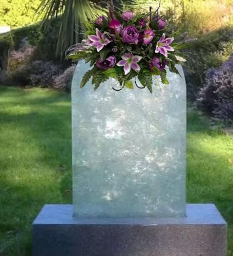 Product: Jucgghk Vivid and Realistic Floral Art Purple Spring Cemetery Flowers，Grave Site Flower，Headstone Flower，Flower for Cemetery