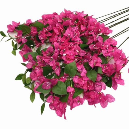 Product: Artificial Bougainvillea Flower Vine, 30.7 Inches Long, 24 Heads per Stem, 20 Pieces, Pink and White