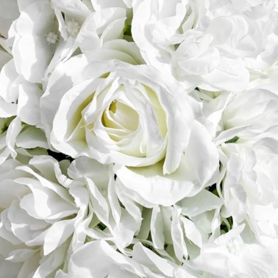 Product: KHROOLT 1 Meter Artificial Flower Garland, White Rose Hydrangea Dahlia Silk Fake Flowers for Wedding Arch Aisle Decoration, Home Party Decor