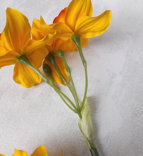 Product: Jucgghk Vivid and Realistic Floral Art 5 PCS Yellow Artificial Daffodil,Beautiful Spring Flowers for Wedding Bridal Bouquets, Floral Arrangement, Table Centerpieces, Home Decorations