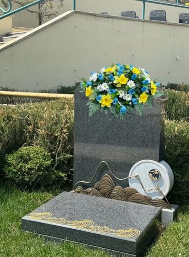Product: Jucgghk Vivid and Realistic Floral Art 22-24” Cemetery Flower Arrangement, Artificial Cemetery Flowers Saddle,Cemetery Grave Decoration Headstone Flower for Outdoor Grave Decorations