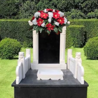 Product: Jucgghk Vivid and Realistic Floral Art Red and White Cemetery Saddle,Christmas Cemetery Saddle,Cemetery Arrangement for Headstone