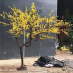 Product: Simulation of Winter Jasmine Tree, Small Yellow Flower Yellow Plant Fake Tree Large Indoor Living Room Floor Floral Art Happiness Tree Decoration 3M