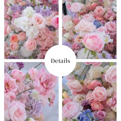 Silky Flower Store Artificial Flower Garland Runner, Cascading Wedding Centerpiece, Pink White Hydrangea Rose Decor, 240cm x 110cm 13 13 Product: 94.5in Artificial Flower Garland Runner, Cascading Floral Centerpiece for Wedding & Banquet Table Decor, Hotel Event Conference Party Backdrop, Faux Hydrangea Rose Bouquet