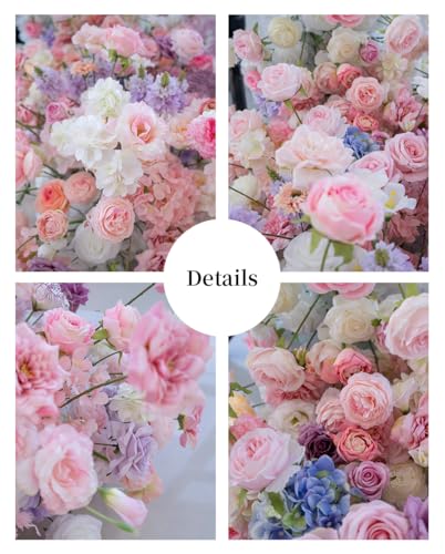 Silky Flower Store Artificial Flower Garland Runner, Cascading Wedding Centerpiece, Pink White Hydrangea Rose Decor, 240cm x 110cm 4 4 Product: 94.5in Artificial Flower Garland Runner, Cascading Floral Centerpiece for Wedding & Banquet Table Decor, Hotel Event Conference Party Backdrop, Faux Hydrangea Rose Bouquet