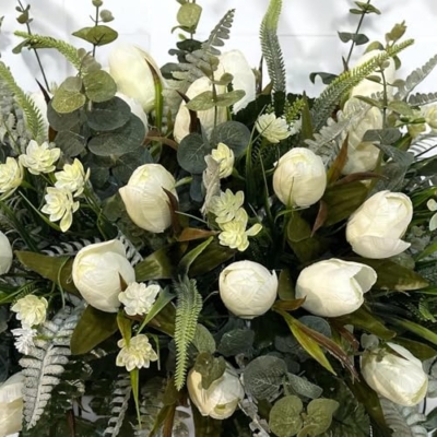 Product: Jucgghk Vivid and Realistic Floral Art Handmade Easter Flower Cemetery Saddle, Spring Cemetery Flowers for Cemetery Decoration,Headstone Flower