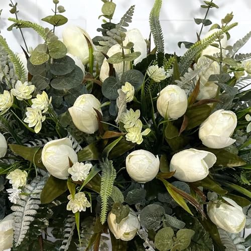 Product: Jucgghk Vivid and Realistic Floral Art Handmade Easter Flower Cemetery Saddle, Spring Cemetery Flowers for Cemetery Decoration,Headstone Flower