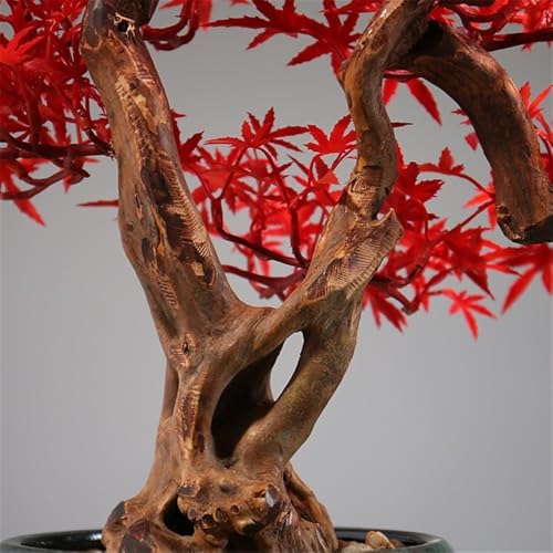 Product: Artificial Bonsai Tree Artificial Red Maple Bonsai Tree with Pots Hotel Desktop Landscaping Fake Plant Decoration Artificial Trees Plants