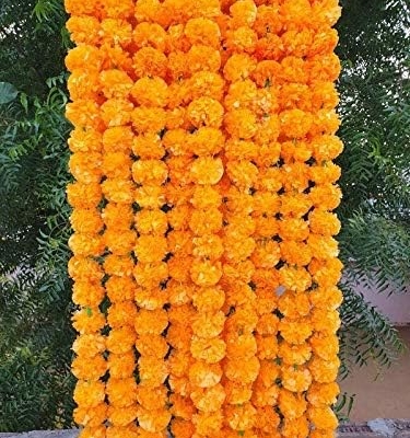 Product: Festival Decor Marigold Flower Mala Phool Mala Home Decor Pooja Festival Decorative Pack of 2