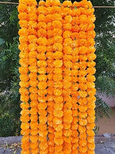 Product: Festival Decor Marigold Flower Mala Phool Mala Home Decor Pooja Festival Decorative Pack of 2
