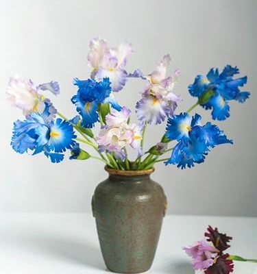 Product: 6 Stems Artificial Iris Flower Stem, Realistic Home Floral for Home Wedding Party Arrangement Table Centerpiece(NO VASE) for Wedding/Home Decoration(Pink)