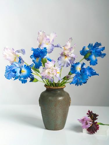 Product: 6 Stems Artificial Iris Flower Stem, Realistic Home Floral for Home Wedding Party Arrangement Table Centerpiece(NO VASE) for Wedding/Home Decoration(Pink)