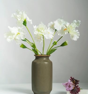 Product: 6 Stems Artificial Iris Flower Stem, Realistic Home Floral for Home Wedding Party Arrangement Table Centerpiece(NO VASE) for Wedding/Home Decoration(Pink)
