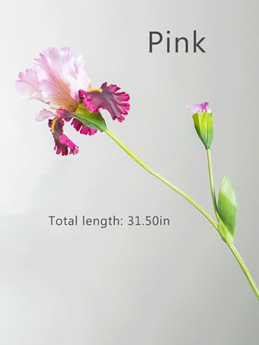 Product: 6 Stems Artificial Iris Flower Stem, Realistic Home Floral for Home Wedding Party Arrangement Table Centerpiece(NO VASE) for Wedding/Home Decoration(Pink)