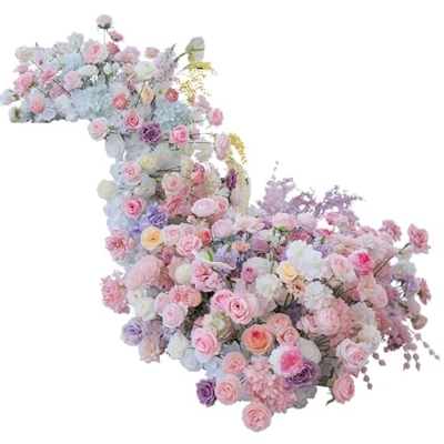 Product: 94.5in Artificial Flower Garland Runner, Cascading Floral Centerpiece for Wedding & Banquet Table Decor, Hotel Event Conference Party Backdrop, Faux Hydrangea Rose Bouquet