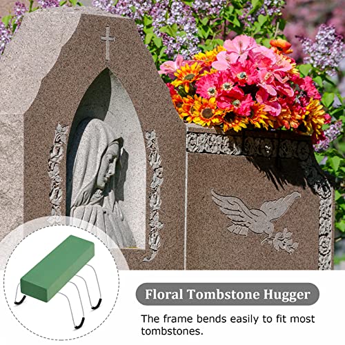 Product: Patelai 9 Pack Headstone Flower Saddle 12 Inch Grave Saddles for Cemetery Headstones for Wire Rustproof Galvanized Tombstone with Floral Foam for Grave Headstone Cemetery Floral Decorations