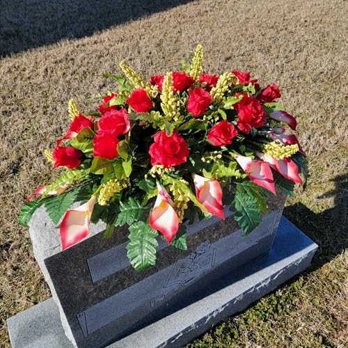 Product: Black Headstone Saddle, Orange Grave Flowers Cone Set for Memorial Decoration for a Motorcycle Biker Garland for Table Centerpiece Holiday Party Weddi