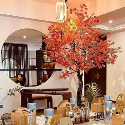 Silky Flower Store Artificial Red Maple Tree, Faux Leaf Hotel Mall Landscape Decoration, Large Indoor Decor 1.2mx0.8m 13 13 Product: Realistic Simulated Red Maple Tree, Leaf, Fake, Shape, Hotel Mall Landscape Decoration(1.2mx0.8m)