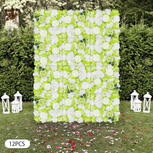Silky Flower Store Artificial Flower Wall Panel Wedding Party Background Decor, Silk Plastic Faux Floral Backdrop, 38x38cm 2 2 Product: Cncestore 12Pcs Artificial Flower Wall Panel Wedding Party Venue Background Decor 38 * 38cm
