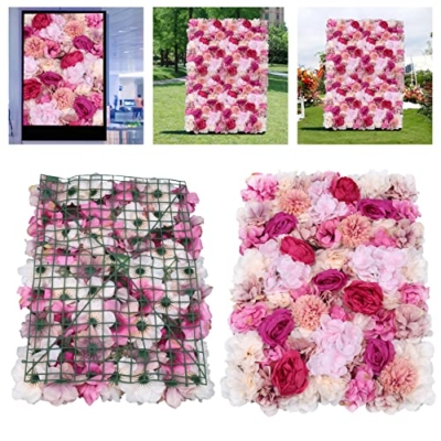 Product: PROYONGOO 6 PCS Flower Wall Panel Floral Backdrop, 15.7 * 23.6inch 3D Silk Hydrangea Rose Floral Panel, Artificial Flower Wall Faux Flower Panel for Wedding, Party, Home Decor