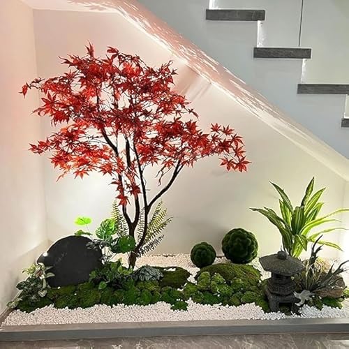 Silky Flower Store Artificial Red Maple Tree Japanese Courtyard Style, Modern Home Office Decor, Easy Installation, 1mx0.8m 5 5 Product: Artificial Red Maple Tree - Japanese Courtyard Style Perfect for Modern Home and Office Decor Easy Installation!(1mx0.8m)