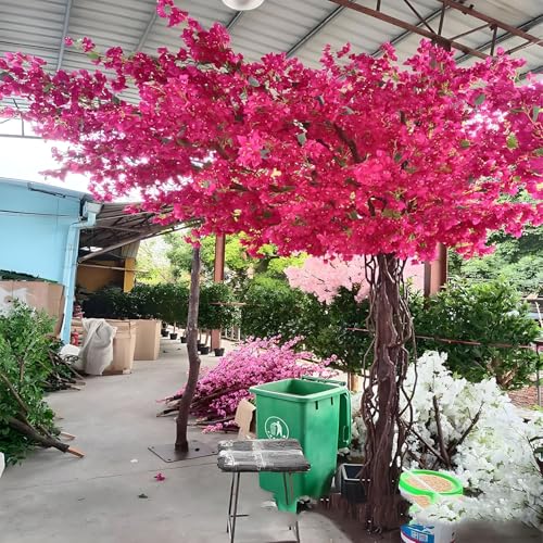 Product: Lifelike Bougainvillea Artificial Tree,Fake Bougainvillea Flowers Plant,Tall Lifelike Large Artificial Tree,for Home, Office, Patio, Balcony, Wedding Decoration,2 * 2m
