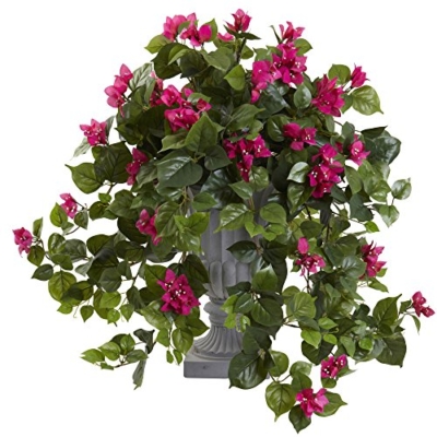 Product: Nearly Natural 27in. Bougainvillea Flowering Silk Plant with Decorative Urn