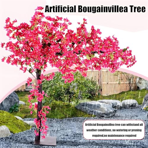 Product: Artificial Tree Tall Lifelike Fake Bougainvillea Trees, Lifelike Bougainvillea Faux Plants with Wood Trunk and Lifelike Flowers,for Home Office Wedding Outdoor Indoor Decor,2 * 1.8m