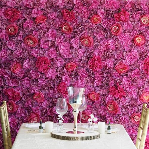Product: Efavormart 13 Sq ft. | 4 Panels UV Protected Lifelike Assorted Silk Flower Wall Mats Panel Photo Booth Garden - Violet | Purple