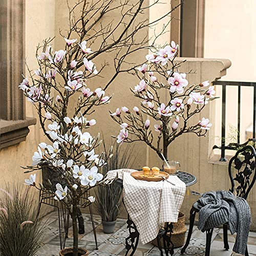 Product: Artificial Bonsai Pink Magnolia Tree, 33-Inch Faux Plant for Indoor and Outdoor Decoration, Rubber PEVA Material, Low-Maintenance Home Office Décor