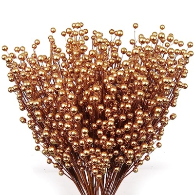 Product: Set of 72 Gold Holly Berry Stem Picks - 19" Decorative Wire Stem Branch Sprays for Christmas Tree Decoration, Holiday Décor, Silk Flower Arrangements, Home DIY Crafts, 35 Red Berries on Each Stem