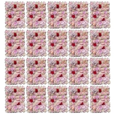 Product: Flower Wall Panels 20PCs Flower Wall Panel 40x60cm Artificial Floral Backdrop Silk Fabric Panels DIY Decoration