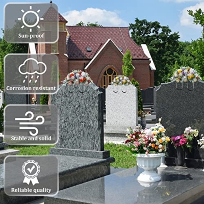 Product: Patelai 9 Pack Headstone Flower Saddle 12 Inch Grave Saddles for Cemetery Headstones for Wire Rustproof Galvanized Tombstone with Floral Foam for Grave Headstone Cemetery Floral Decorations