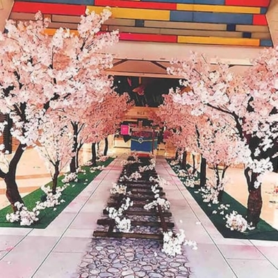 Product: Handmade Light Pink Cherry Tree, Large Artificial Cherry Tree, with Blossom Branches Handmade, Realistic Flowers, for Indoor Outdoor Home Office Party Wedding,001,2.0x1.0m/6.6x3.2f