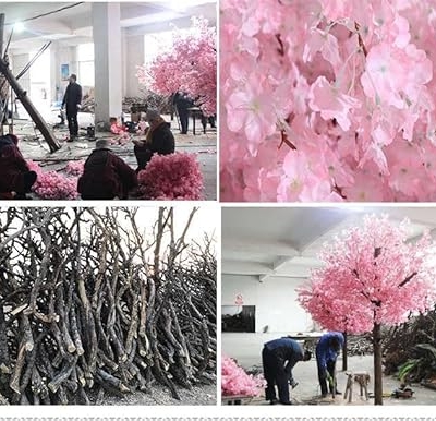 Product: Artificial Cherry Blossom Tree Deep Pink for Indoor Landscaping & Wedding Decorations, Perfect for Indoor/Outdoor Hotel Decoration