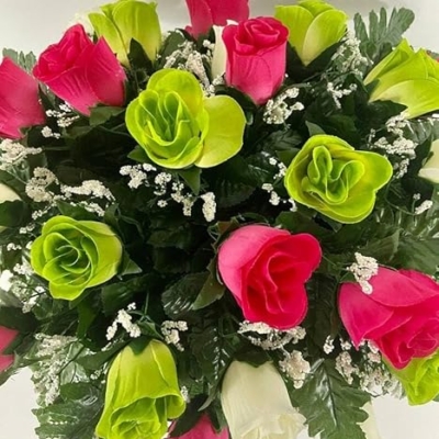 Product: Exotic Dried Flower Bouquet Bright and Full Small Flowers, Artificial Cemetery Flowers, Suitable for Tombstones and Grave Decorations