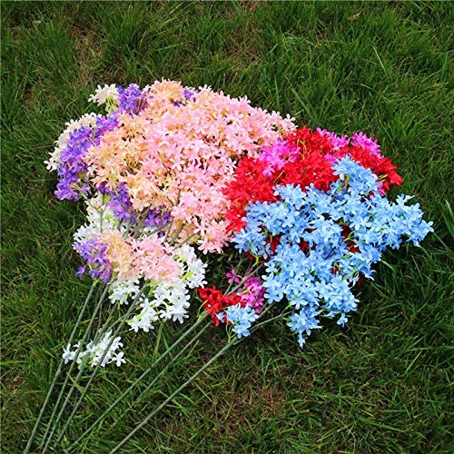 Product: Zereff - Silk Artificial Flowers Encryption Cross Cherry Blossom Simulation Wedding Home Decoration Fake Vase Flower - (Size: Total Height 90cm, Color: Purple Blue)