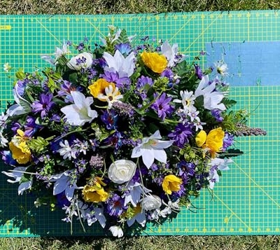 Product: Jucgghk Vivid and Realistic Floral Art Beautiful Grave Flowers, Durable Cemetery Saddle, Cemetery Flowers, Headstone Saddle, Cemetery Arrangement for Grave Tombstone Decorations