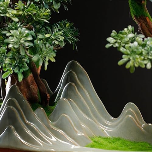 Silky Flower Store Artificial Bonsai Tree Lamp, Faux Greenery Desktop Decor, Ceramic Pot Entryway Living Room Office, 32.5cm 3 3 Product: MOOWI Artificial Bonsai Tree Simulation Bonsai Ornaments with Creative Lamp Circle Entryway Desktop Living Room Office Decoration Artificial Trees Plants